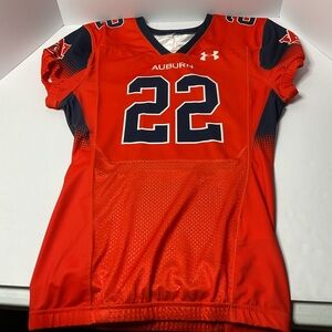 Under Armour Auburn Tigers Football Jersey #22 Orange Navy Team Issued Men’s L